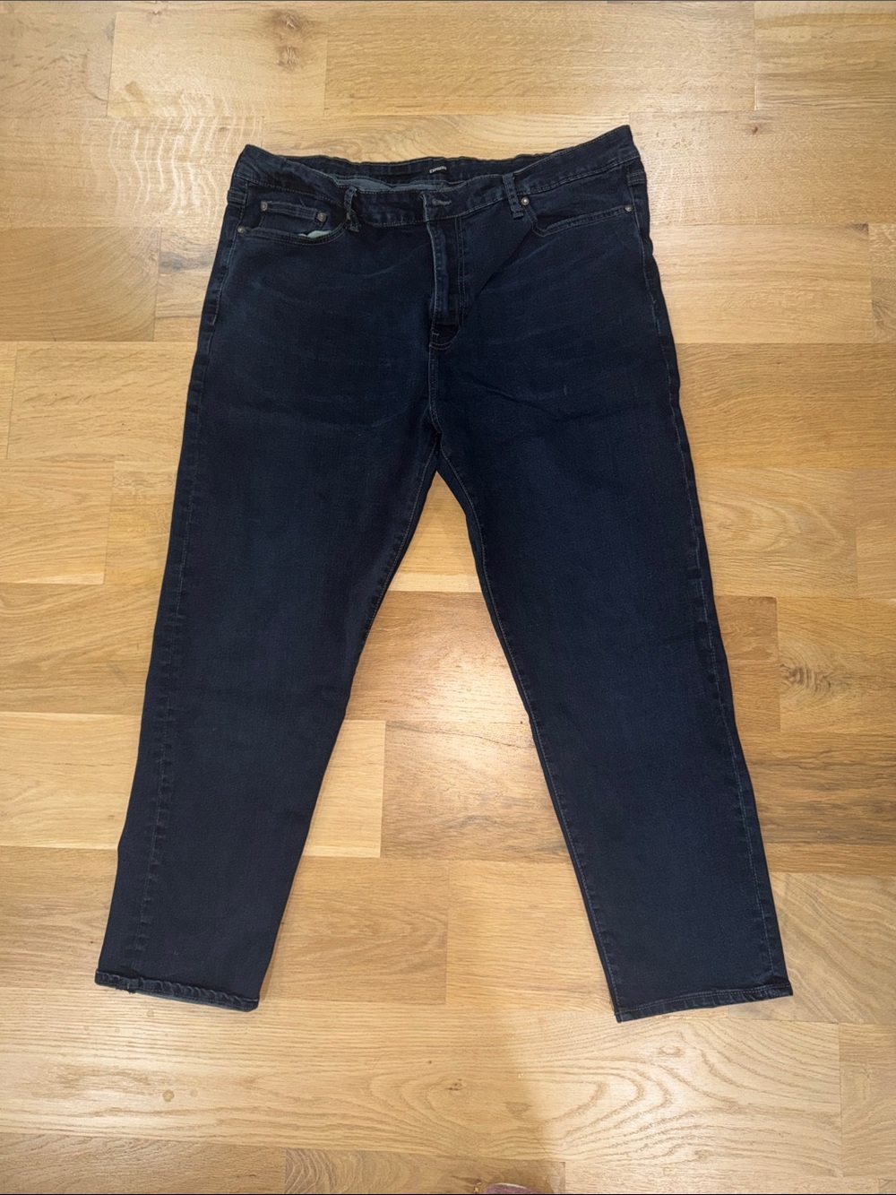 38x30 Express Men's Navy Slim Straight Jeans